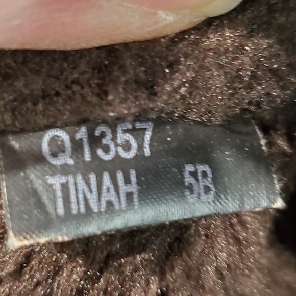 Coach Tinah Brown Leather "C" Logo Pattern Canvas Mid Calf Pull On Boots Size 5B - Picture 16 of 16